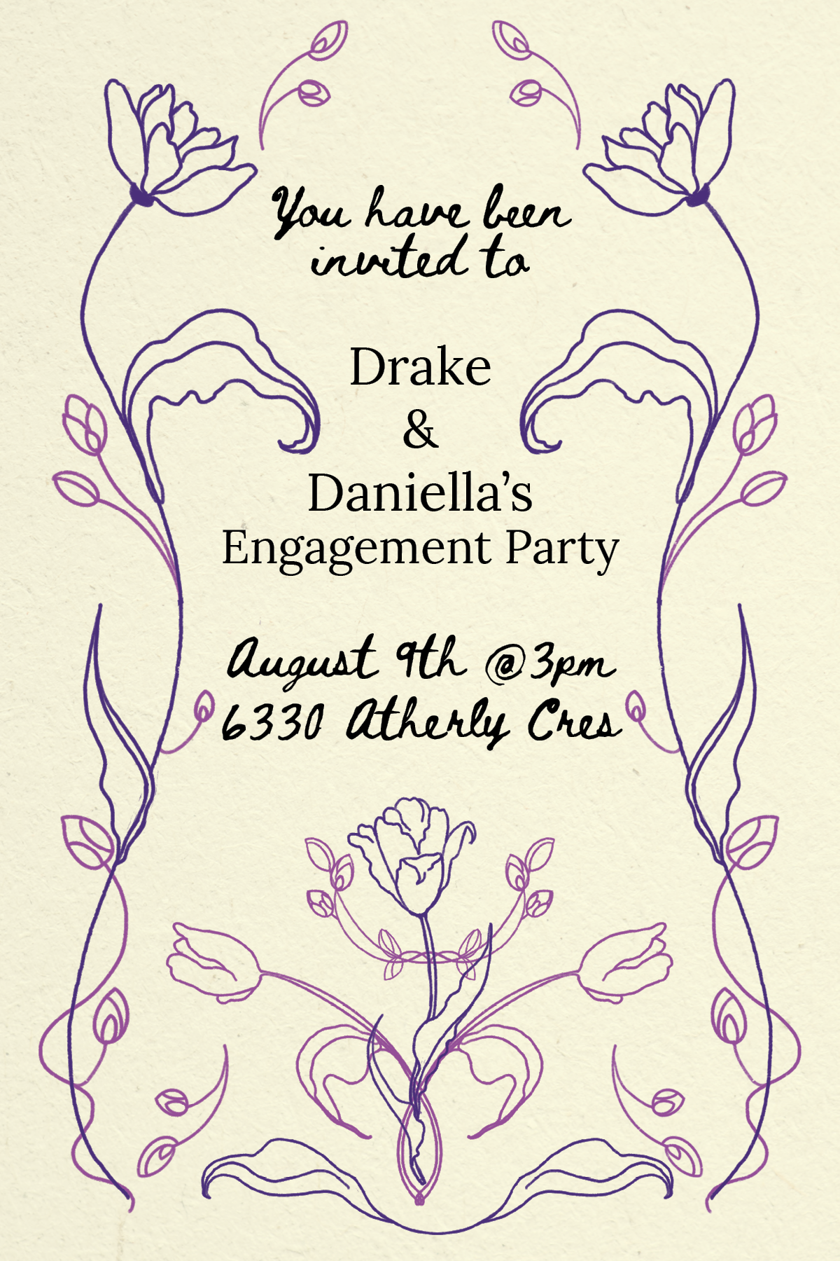 Engagement Party Invitation artwork