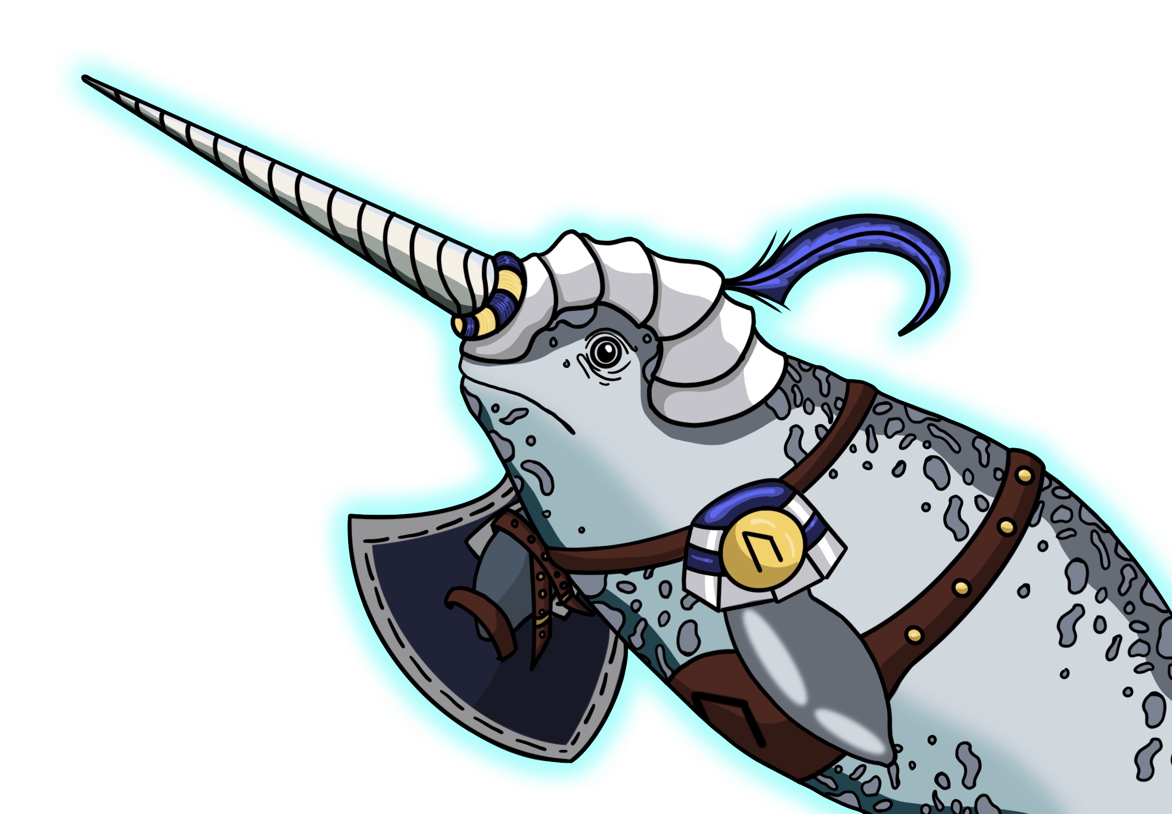 Jousting Narwhal Illustration